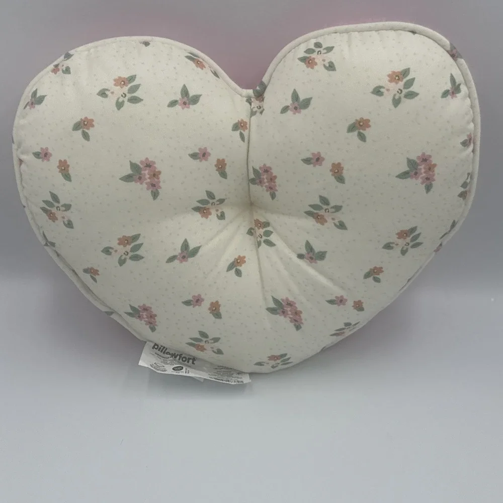 Heart Shaped Pillow Floral Reversible Decorative Throw Valentine Spring Love NEW